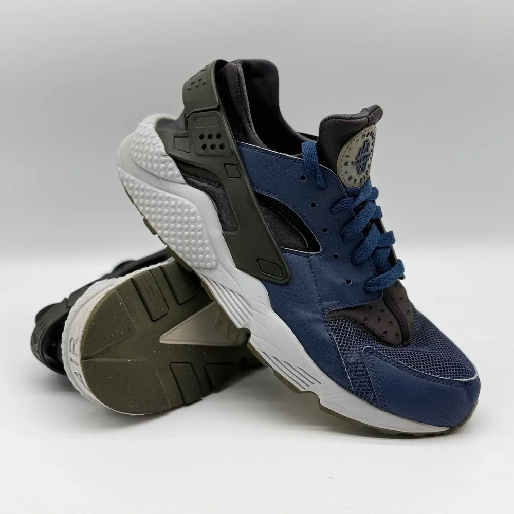 Nike Air Huarache Run Midnight Navy Ash Grey Sneakers 318429-409 Mens 11